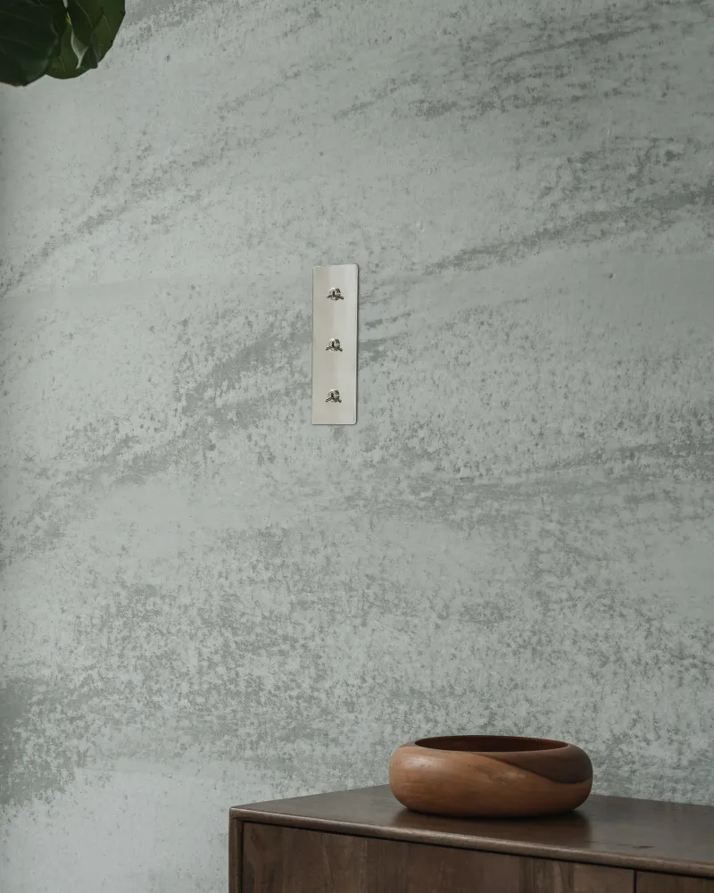 Kew Triple 3x Vertical Toggle Switch - Polished Nickel