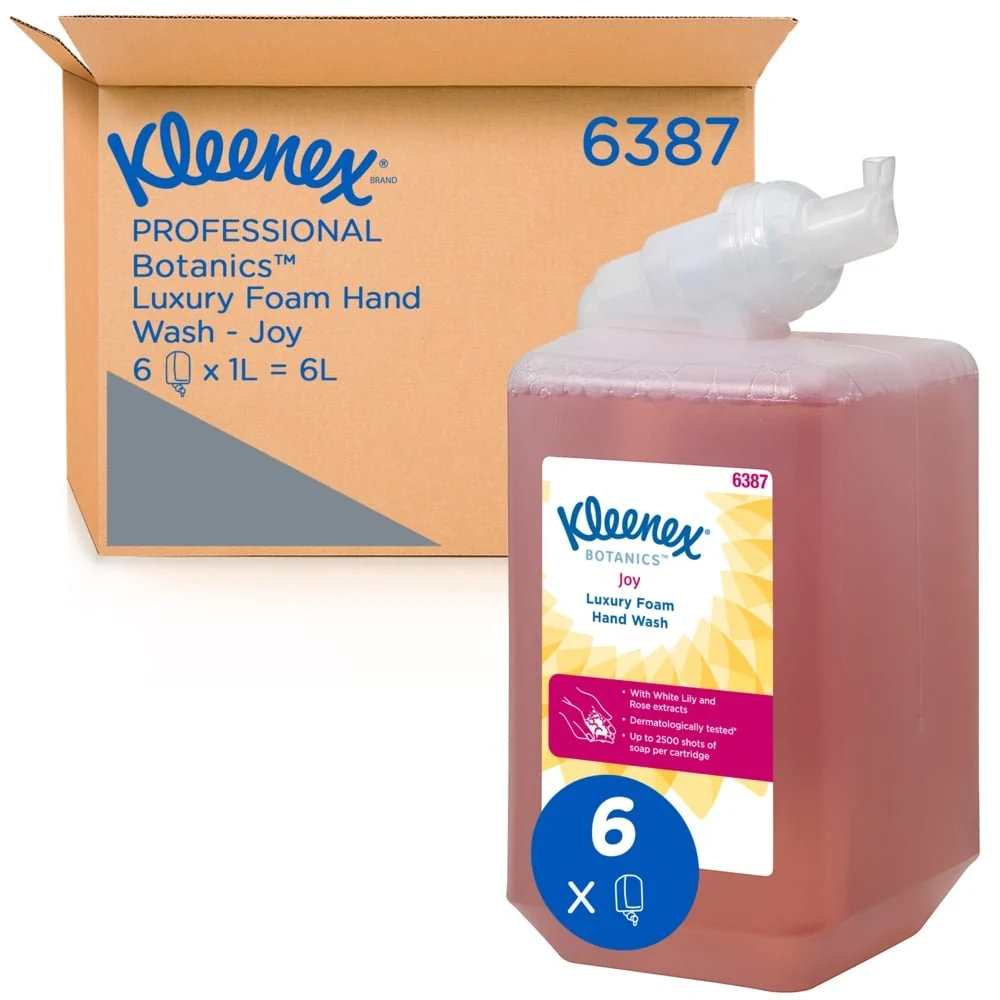 Kleenex® Botanics ™ Luxury Foam Hand Wash - 1 litran kasetti / punainen / 1 l - 6 kasettia | Pahvi (6 patruunaa)