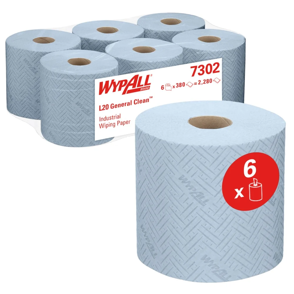 Coreless Roll Wypall® L20 paper towel industrial cleaning tasks - central removal / 38.00 cm x 18.30 cm
