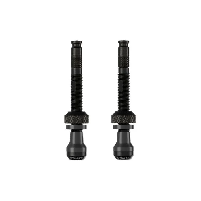 Sada 2 bezdušových ventilků SCHWALBE CLIK VALVE 40 mm černé barvy