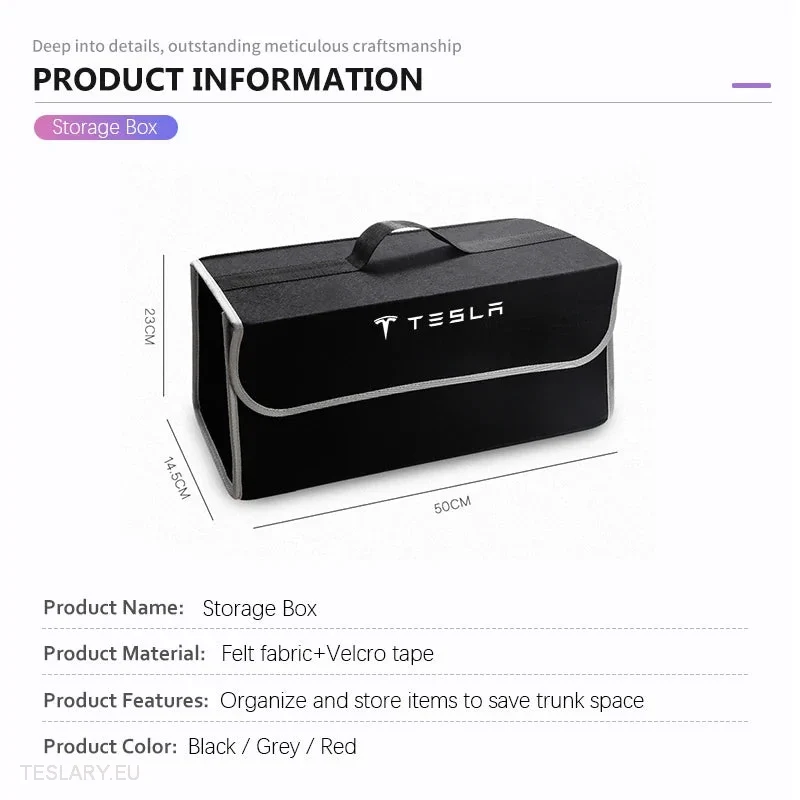 Úložný box/taška kufru s logem Tesla